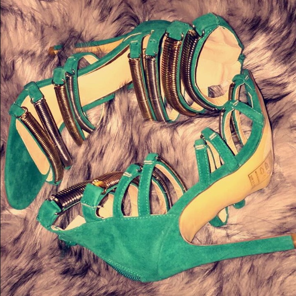 Green Strappy Heels
